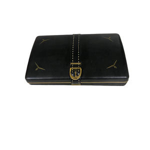 Vintage 50's MCM Men's Shields Faux Leather Velvet Jewelry Box